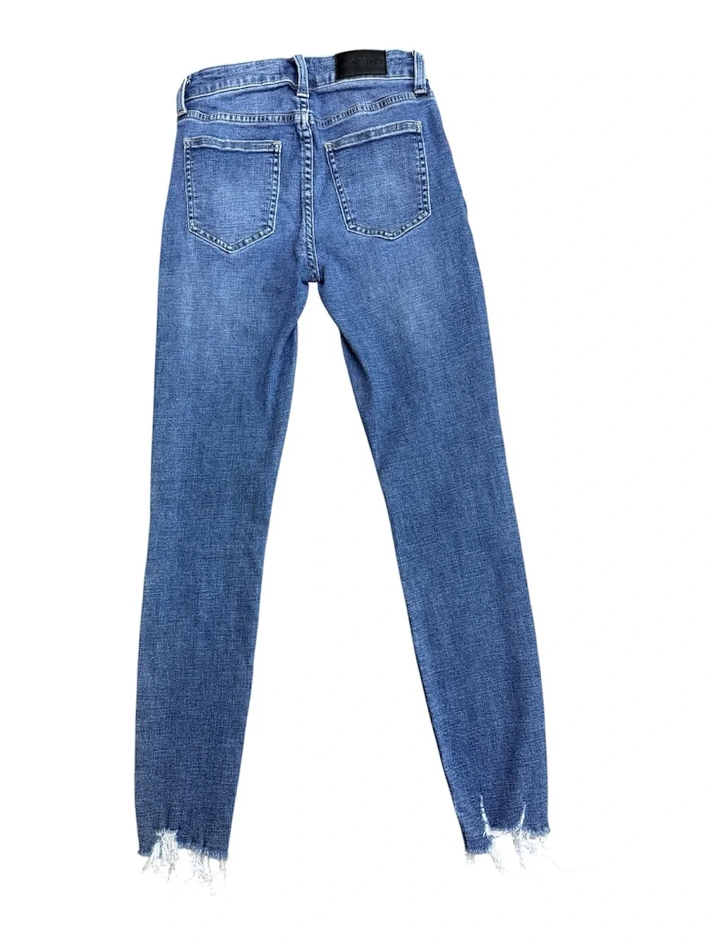Pistola Audrey Mid Rise Skinny Crop Jeans Women’s Size 24 Distressed Raw Hem